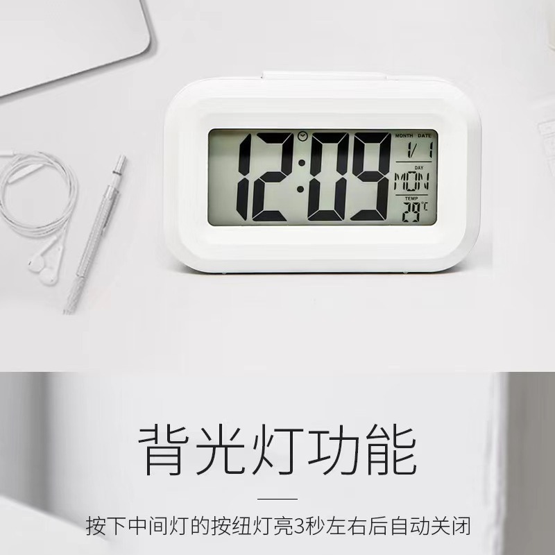 Ins Mini Cute Lcd Digital Clock for Students Special Cute Desktop Multi-Function Luminous Clock Alarm Clock Wholesale