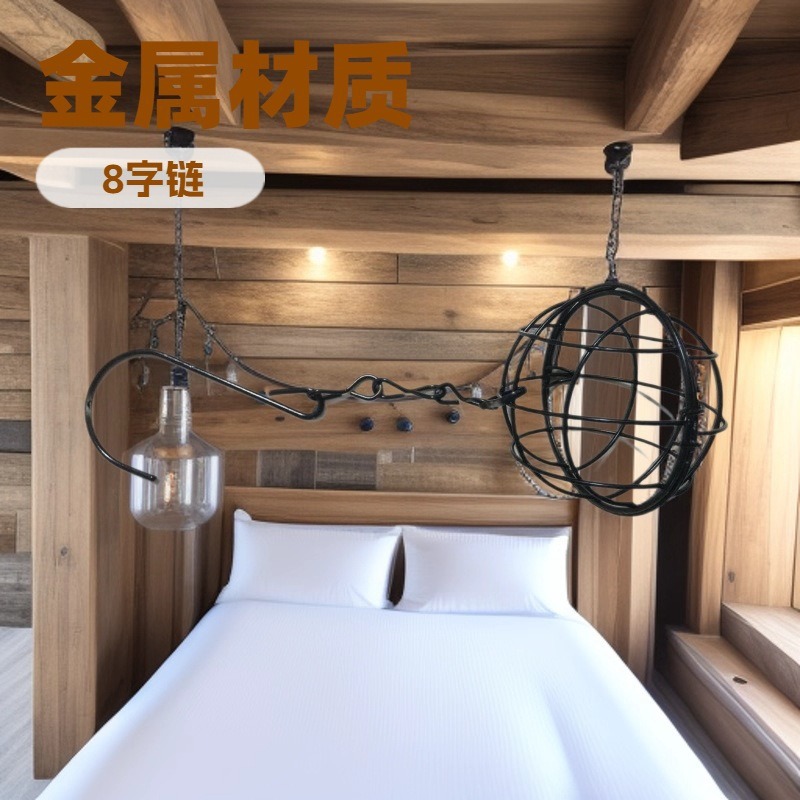 Metal Crafts, Hollow Iron Art, Round Ball Bird Feeder, Outdoor Garden Black Single Hook Hanging Chain Feeder