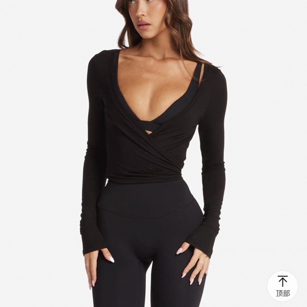 European and American Foreign Trade Cross-border Overalls Women's Light Skin Breathable Sports Fitness Dance Training All-match Top Quick-drying Yoga Clothes