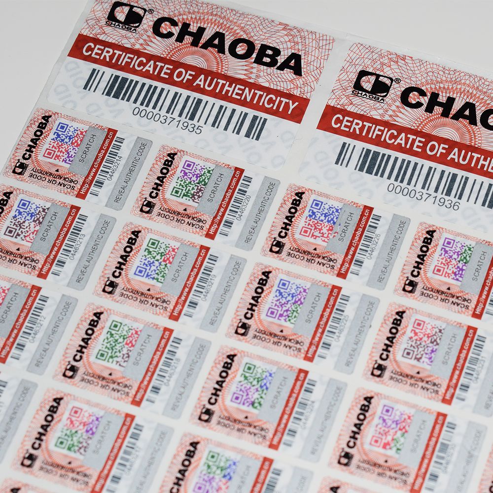 Anti-Counterfeiting Label Leaves a Trace When Peeled Off, Anti-Counterfeiting Label with Unique Code for Each Item, Traceability and Anti-Smuggling Scratch-Off Silver Disposable Sealing Sticker