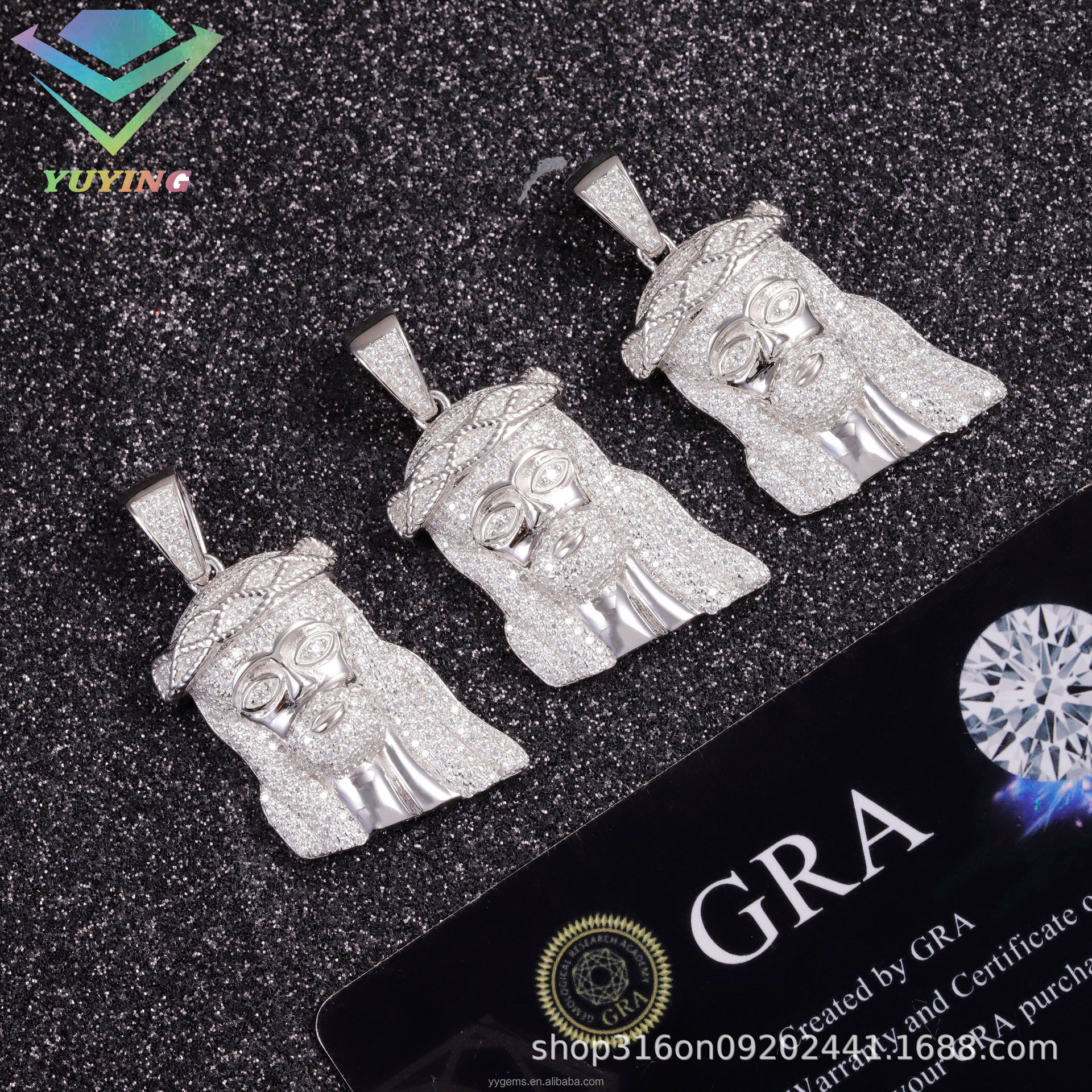 Крестик подвеска S925 серебро с инкрустацией моиссанитом в стиле европейских и американских персонажей для мужчин и женщин