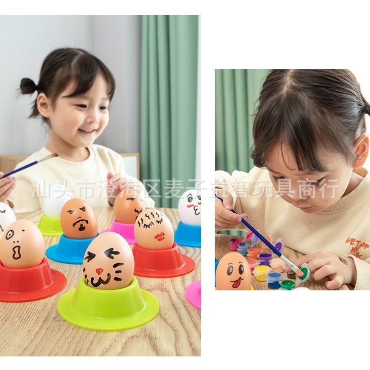 Simulated Egg Plastic Painting DIY Toy Fake Egg Painted Graffiti Pressure-Resistant Simulated Egg Breakfast Egg Wholesale