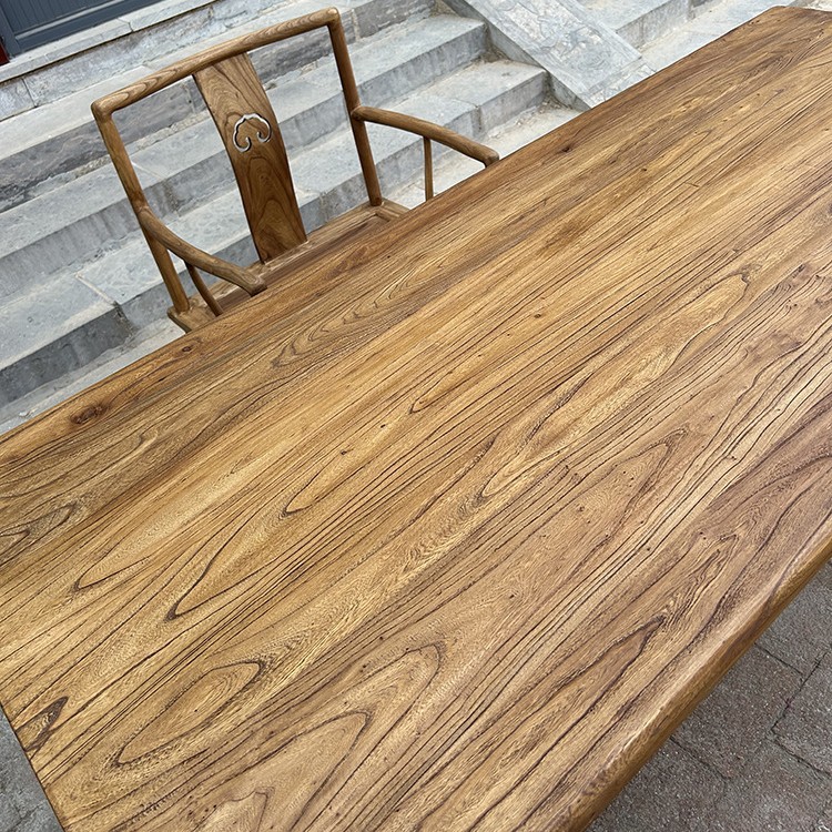 Old Elm Wood Table Solid Wood Retro Tea Table Tea Table Long Dining Table Home Log Desktop Bar Long Table Desk