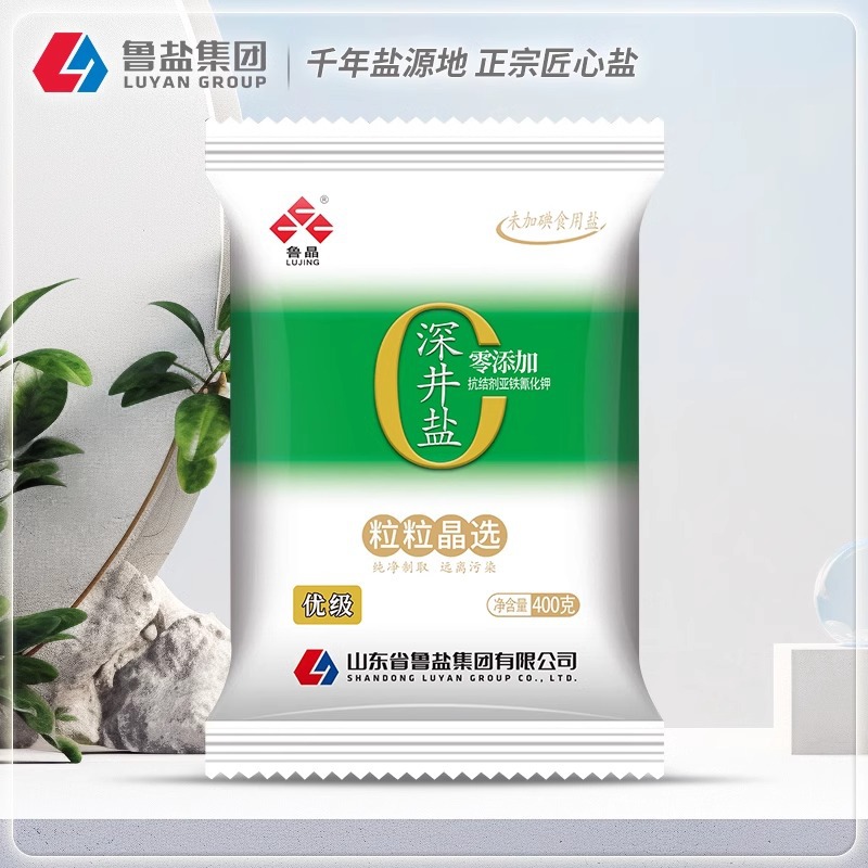 State-Owned Enterprise Produces Lujing Premium Deep Well Salt 400g, Non-Iodized, No Anti-Caking Agent, Zero-Added Edible Salt Seasoning