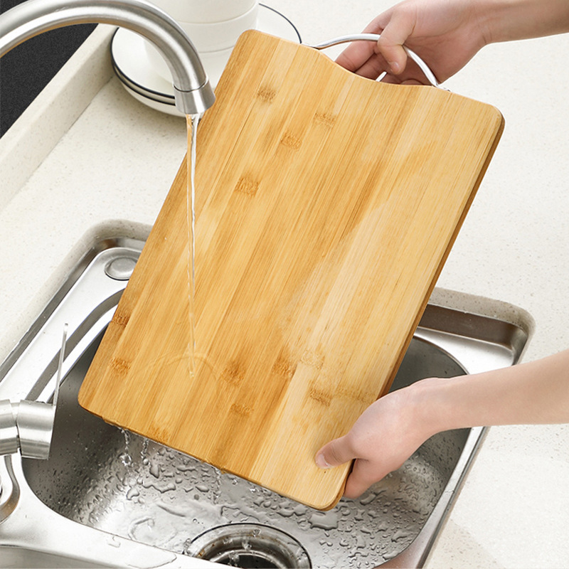 Household bamboo cutting board thickened cutting board cutting board cutting board double-sided available reverse aluminum hand rolling dough chopping wholesale