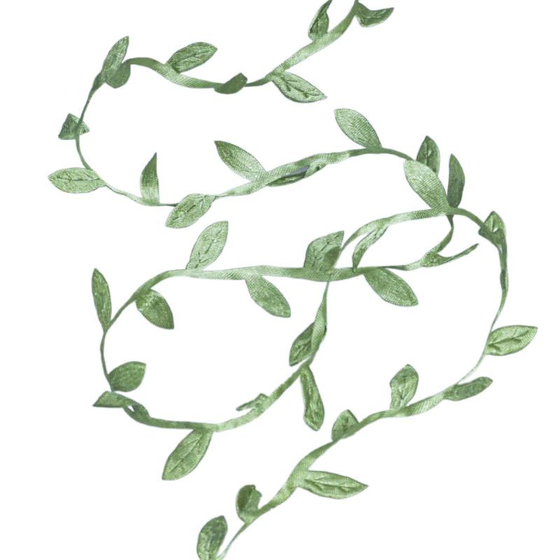 Green Leaf Rattan Silk Cloth Willow Leaf Wreath Decoration Green Plant DIY Velvet Ribbon Material Woven Ribbon Artificial Green Plant Hair Accessory