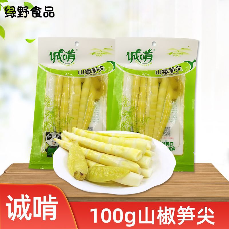 100г маринованных бамбуковых побегов с перцем, хрустящие закуски