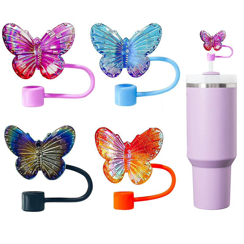 1PC laser butterfly straw plug dust cap is suitable for Stanley 30 & 40 ounces reusable 10 milli
