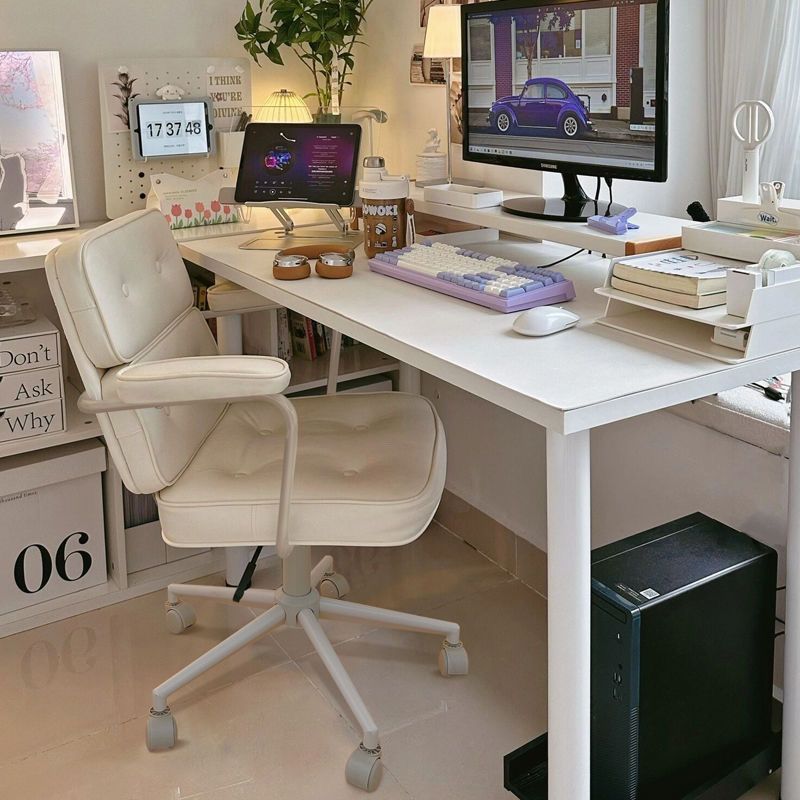 Computer Home Office Bedroom Comfortable Adjustable Swivel Chair Girls Office Chair Study Dormitory Chair Learning Makeup