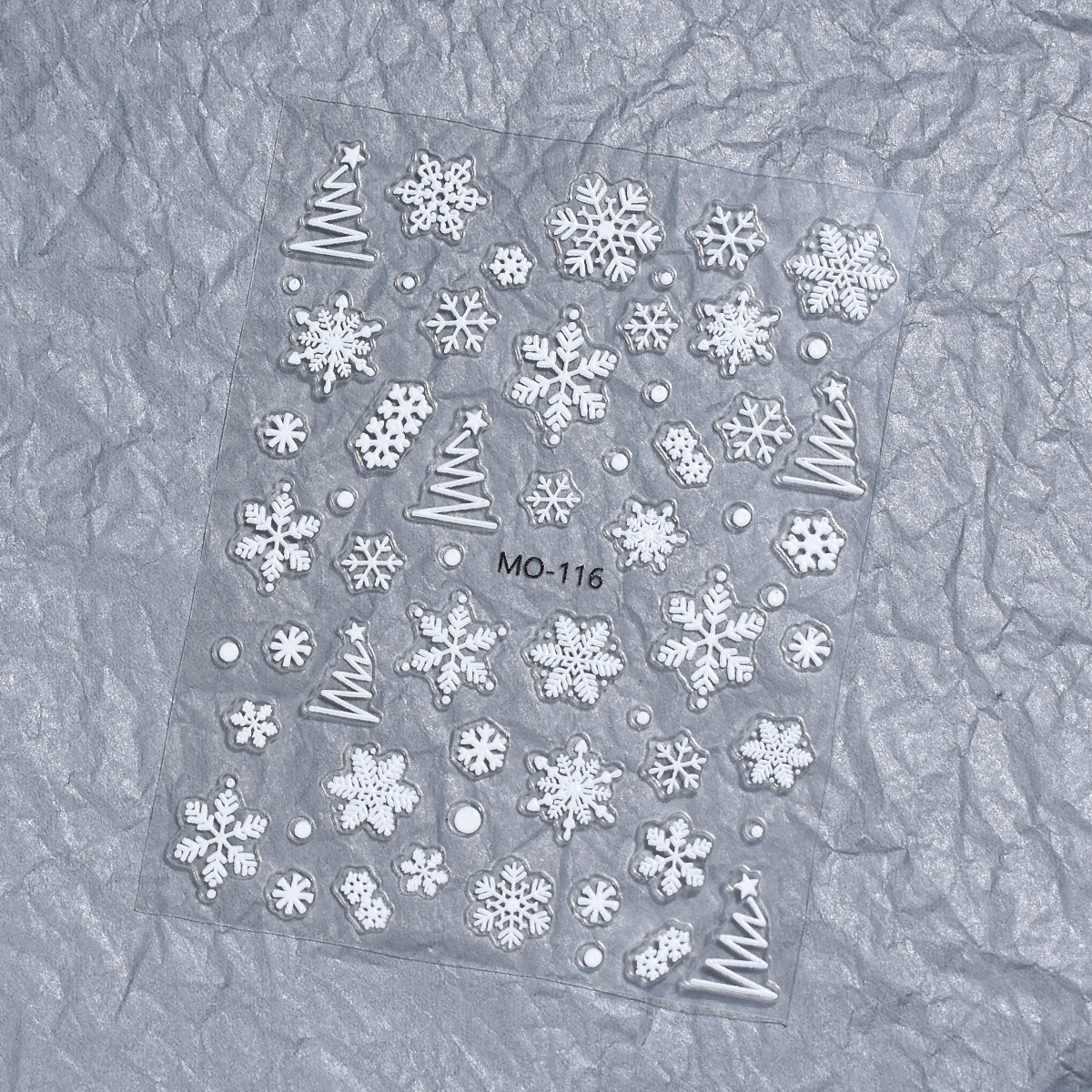 Winter white snowflake nail stickers three-dimensional relief hollow ultra-thin Christmas nail decoration stickers nail stickers
