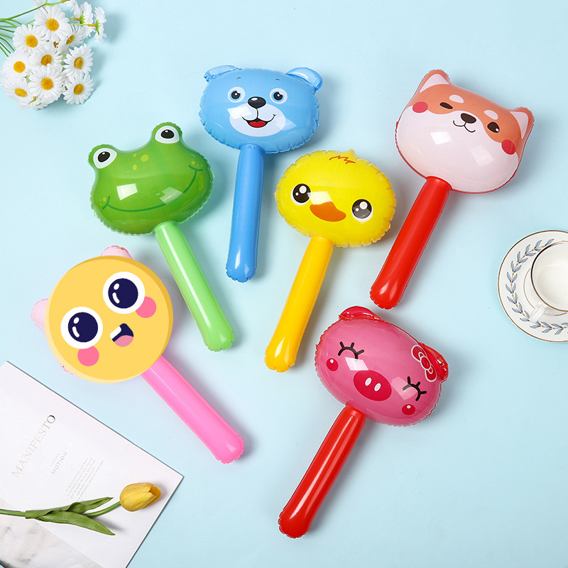 Animal Head Long Stick, Kidsren's Inflatable Toys Wholesale, Small Inflatable Bell Hammer, Floor Push Gifts, Street Stalls Hot Sale
