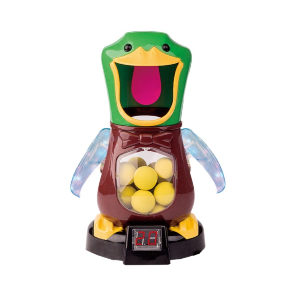 Duck Parent-Child Interactive Toy for Boys, Children's Educational Shooting Light and Sound Effect Air-Powered Soft Bullet Gun