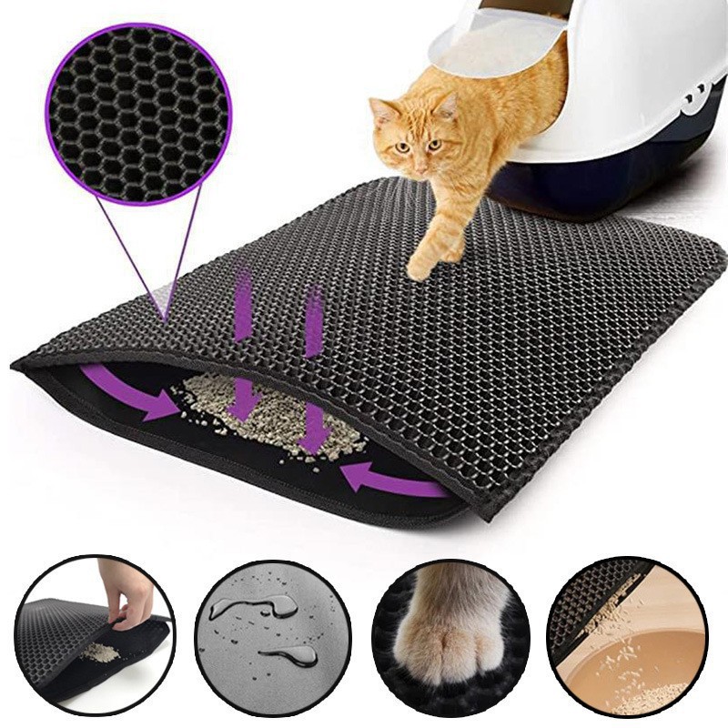 Cross-Border Hot-Selling Eva Double-Layer Cat Litter Mat, Filter-Resistant, Wear-Resistant Litter Mat, Anti-Splash Pet Mat Wholesale