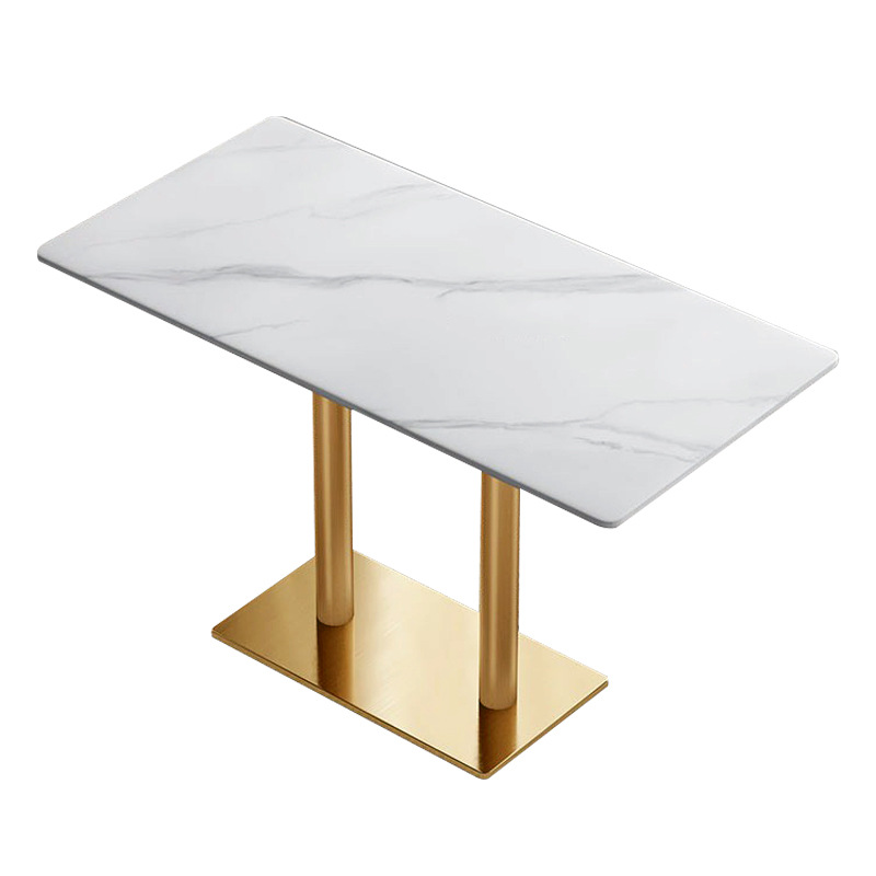Commercial Fast Food Restaurant Rock Slab Dining Table