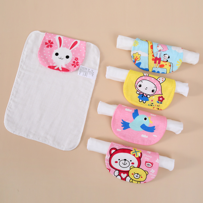 Children's 4-layer sweat-absorbent towel pad back towel cotton gauze sweat-absorbent towel kindergarten 3-6 years old baby 6-layer sweat-absorbent towel increased