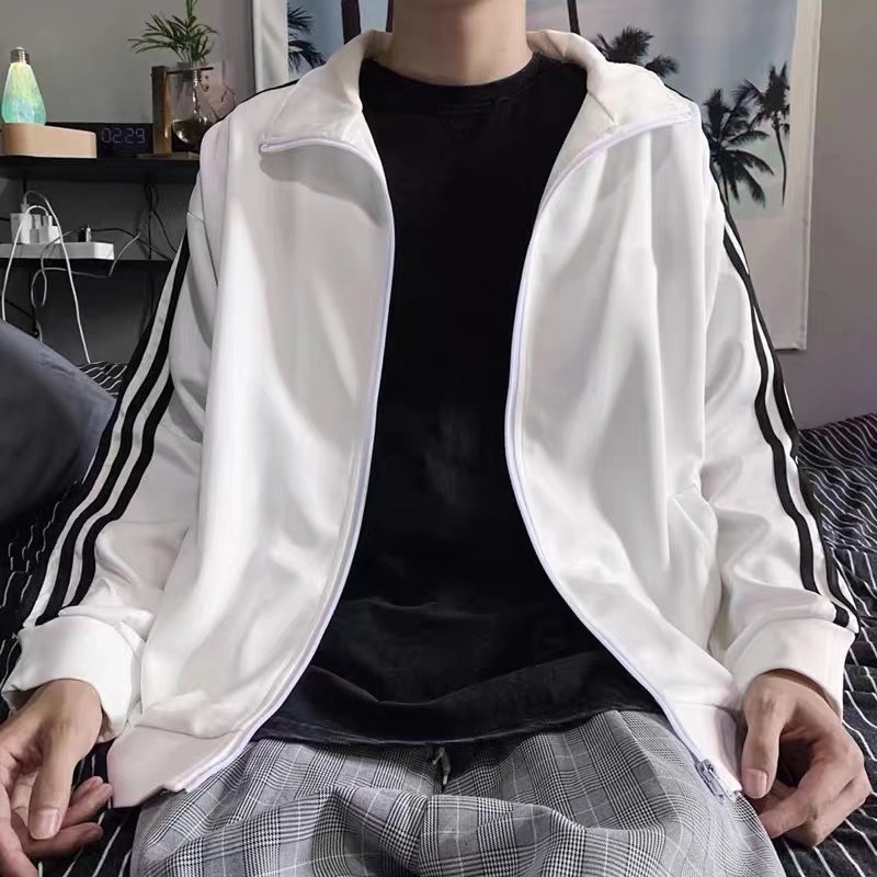 2024 New Men's and Women's Coat All-match Casual Spring and Autumn Student Ins Sports Style Three-bar Baseball Coat