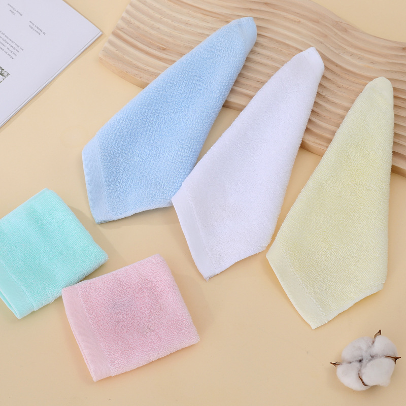 Pure Cotton Type a Household Pure Cotton Square Towel Absorbs Water and Does Not Shed Lint, Soft Kidsren's Kindergarten Cartoon Towel Baby Square Towel