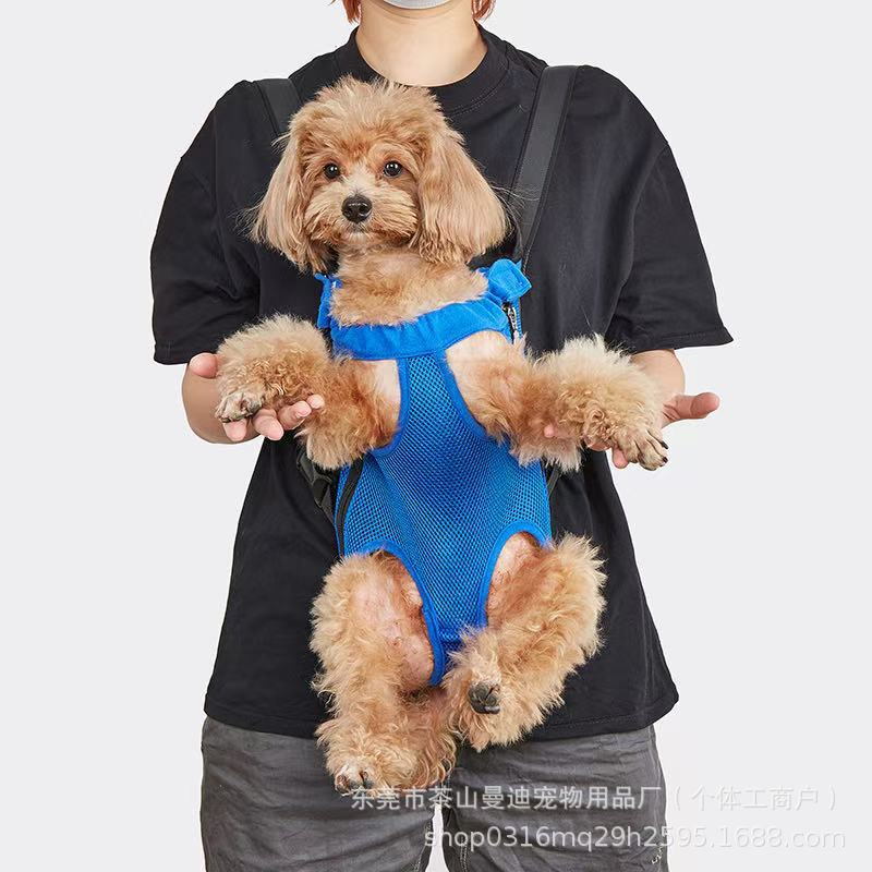 Factory direct pet portable chest bag out of pet cat bag dog mesh breathable comfortable shoulder pet bag