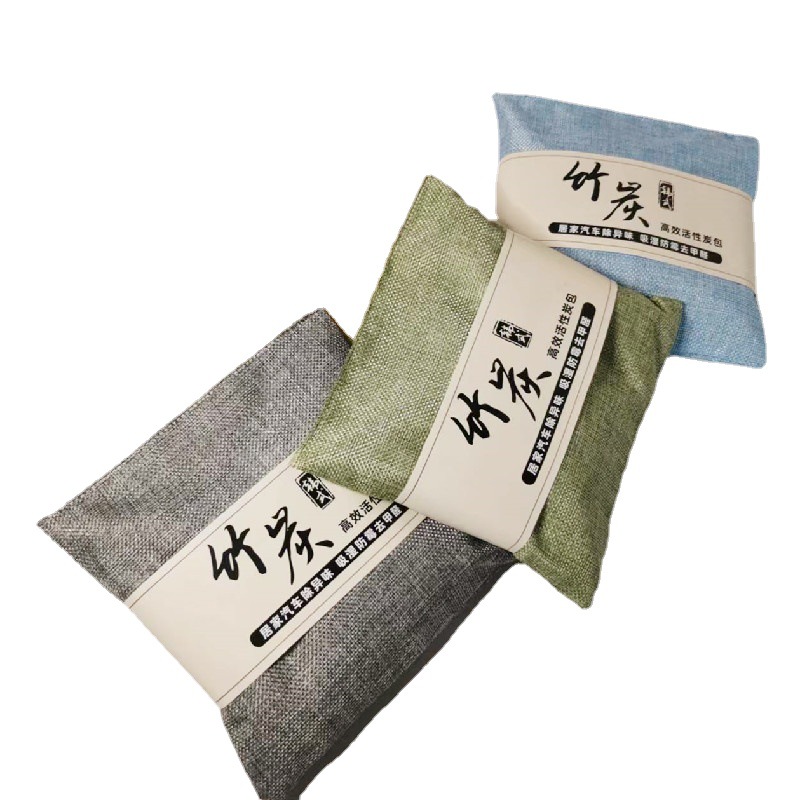 Factory direct activated carbon bag car household dehumidification deodorization carbon bag Korean linen in addition to formaldehyde bamboo charcoal bag 500g