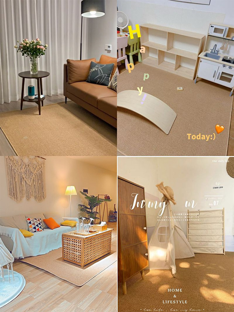 Imitation Sisal Carpet Studio Photo Living Room Bedroom Kitchen Water-Absorbent Non-Slip Cat Cage Grinding Mat Thickeneded