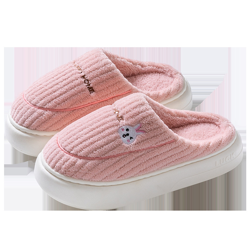 Cotton Slippers Women's Indoor Home Thick-soled Moon Shoes Non-slip Wear-resistant Autumn and Winter Thickened Couple Men's Plush Slippers