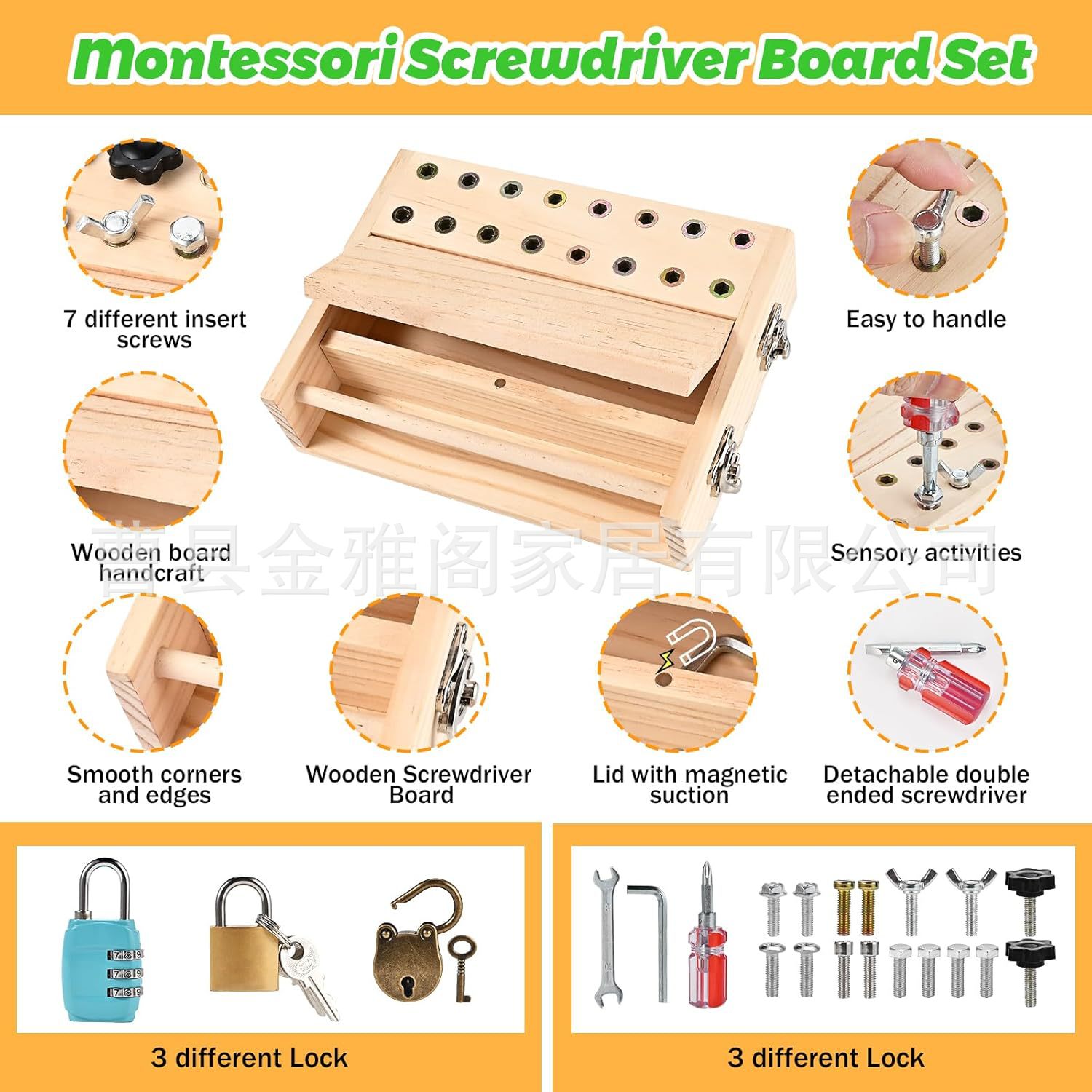 Montessori Screwdriver Set Kidsren's Educational Screw Disassembly Toy Learning Sensory Toy Removable Screw Toy
