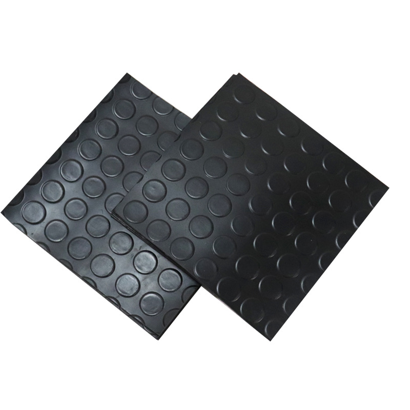 Non-slip round buckle rubber plate Willow Leaf five bars overpass floor rubber stripe dot high elastic damping rubber pad
