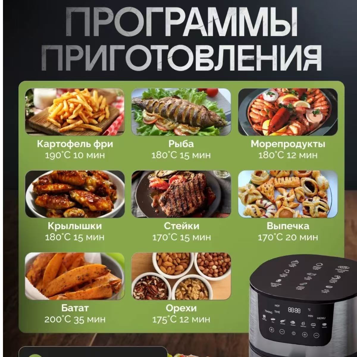 Airfryer Household Large-Capacity Visual Smart Air Fryer Household Electric Fryer European, British and American Cross-Border Shipping