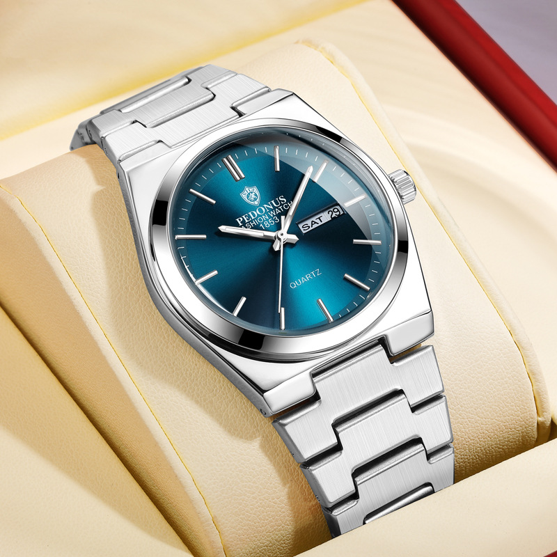 Pedonus New Ultra-Thin Men's Watch Waterproof Luminous Quartz Watch Live Broadcast Export Hot Model Dropshipping