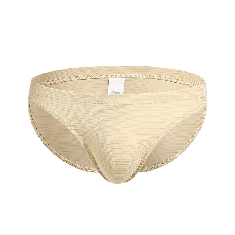 Junkuimei New Men's Ice Silk Briefs Aliexpress Popular Striped Breathable Men's Underwear Dropshipping