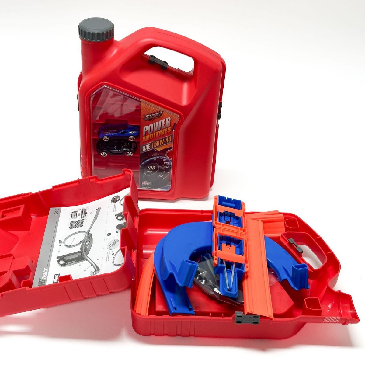 Cross-Border Storage Oil Bottle Ejection Rail Car Alloy Toy Car Ejection Rail Stunt Box Amazon Boy