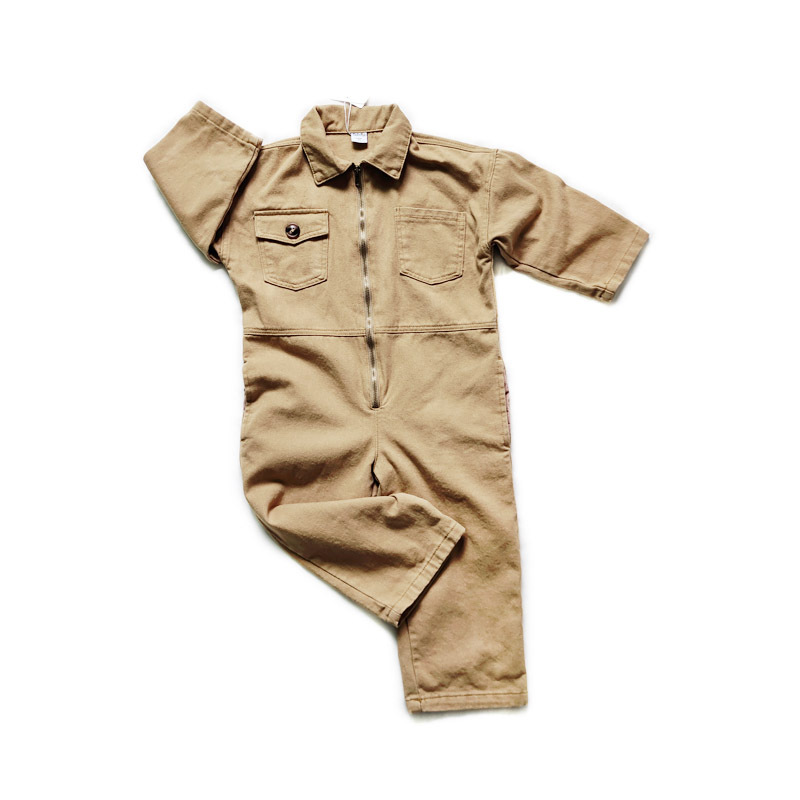 ANKRT Spring Japanese Parent-Child Loose Tooling Zipper Jumpsuit Boys' Jumpsuit Girls' Korean Casual