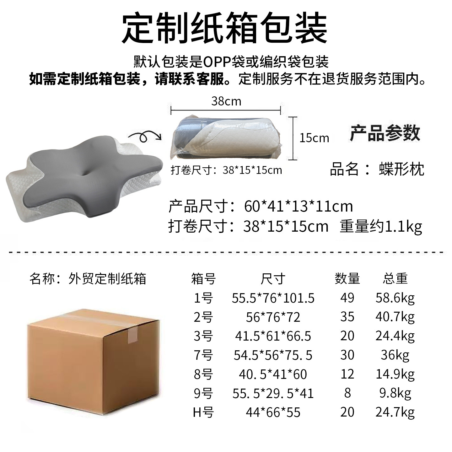 Cross-Border Butterfly-Shaped Memory Pillow, Neck Protection Slow Rebound Pillow, Memory Foam Pillow Core, Bedroom Dormitory Student Single Pillow