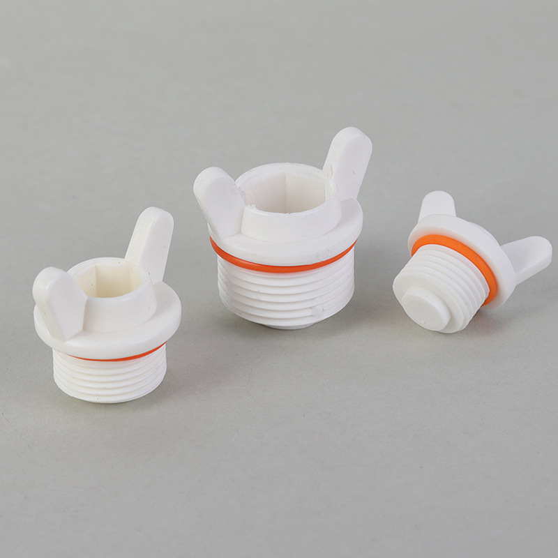 Plastic Rabbit Ear and Horn External Thread Plug 1/2 Inch, 3/4 Inch, 1 Inch External Thread Hand-Tightened Plug with Sealing Ring, Leak-Proof