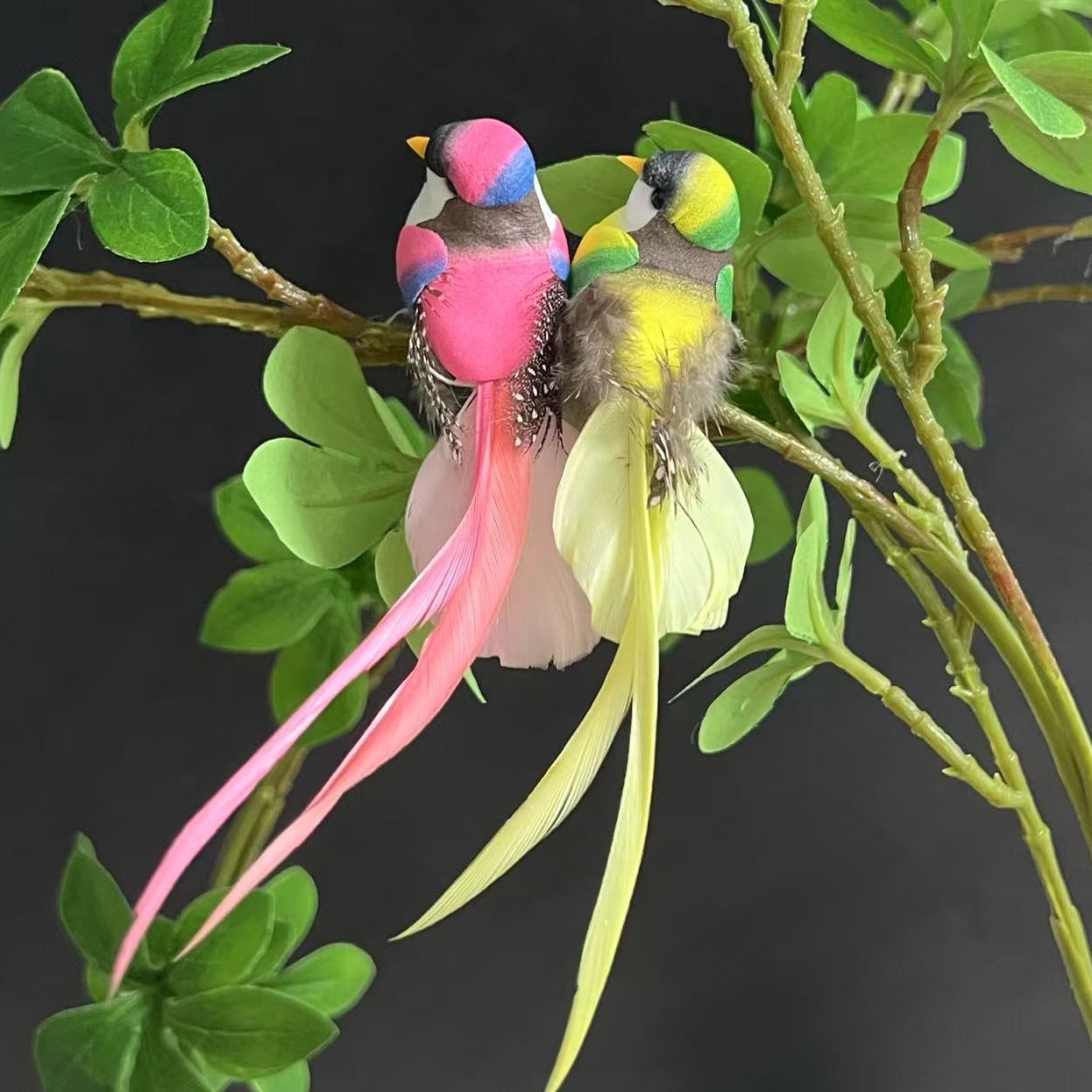 Silk Tail Bird Clip Foam Products Bird Decoration Accessories Silk Tail Bird Imitation Bird Clip