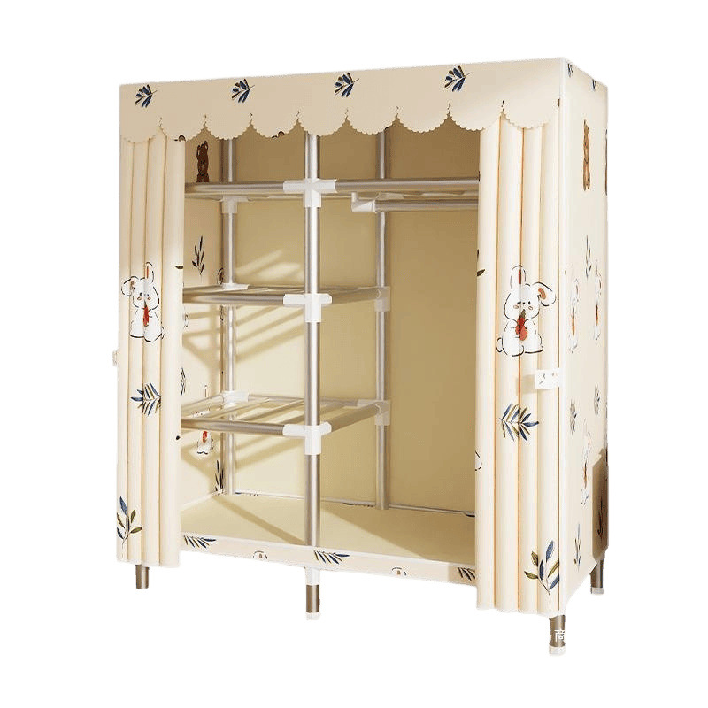 Simple Wardrobe for Home Bedroom, Fabric Wardrobe for Rental House, Sturdy and Durable, Economical Small Wardrobe for Single Person