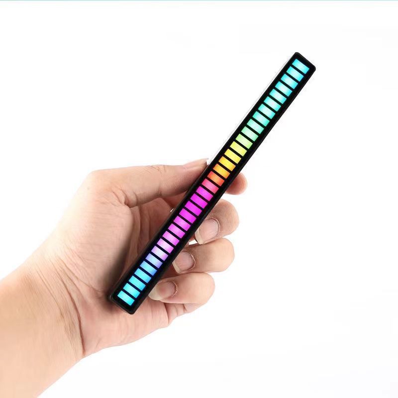 Creative RGB pickup light voice control colorful music decorative atmosphere light 3D car audio APP Bluetooth rhythm light