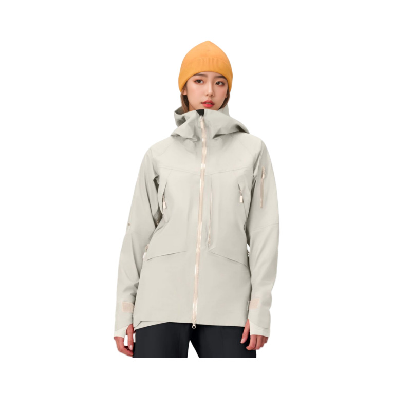 Women's Outdoor Fashion Hooded Jacket Zipper Drawstring Windproof Waterproof Warm Slim Ski Jacket