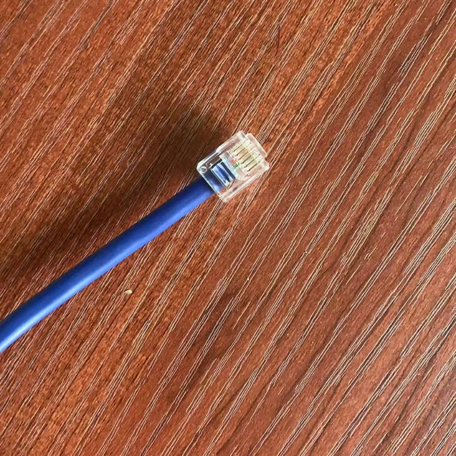 Dongguan Manufacturer Directly Supplies 4-Core Copper Core Dual Rj9 Gold-Plated Head Telephone Landline Extension Cable Straight Line Pure Blue