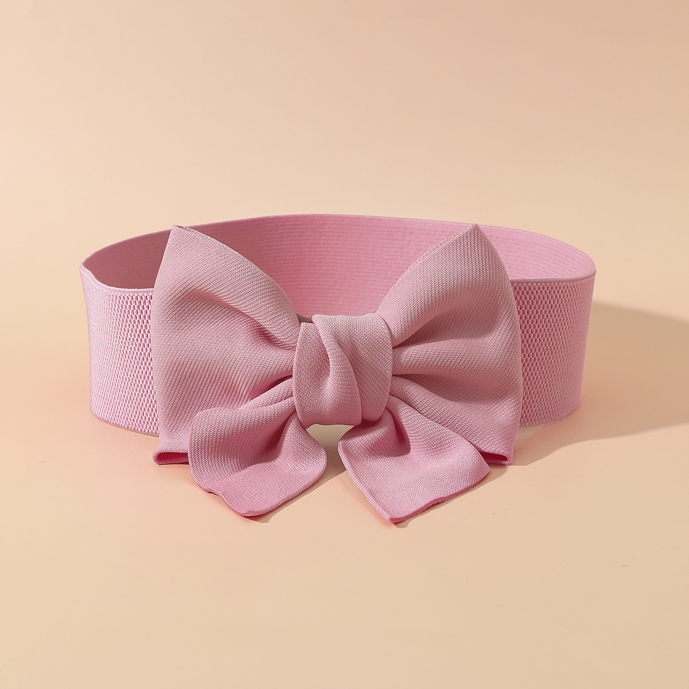 Factory Direct Sales Versatile Sweet Pure Cotton Bow Elastic Belt Elastic Waistband Wide Women's Dress Decoration
