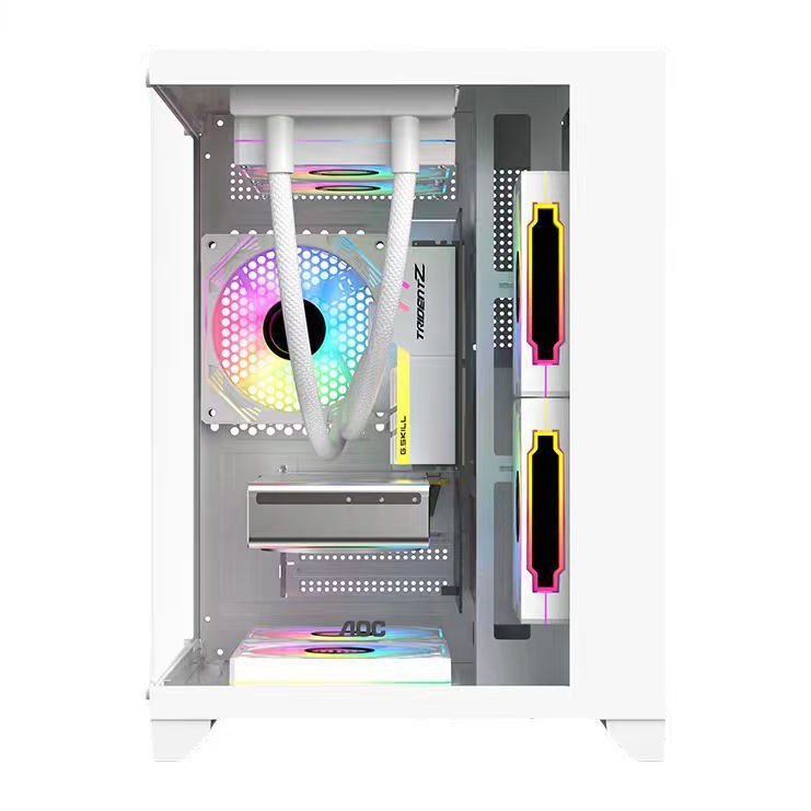 Desktop Computer Host Complete Set E-Sports Game Live Streaming Editing Office Home Water-Cooled Sea View Room with Dedicated Graphics Card 5060