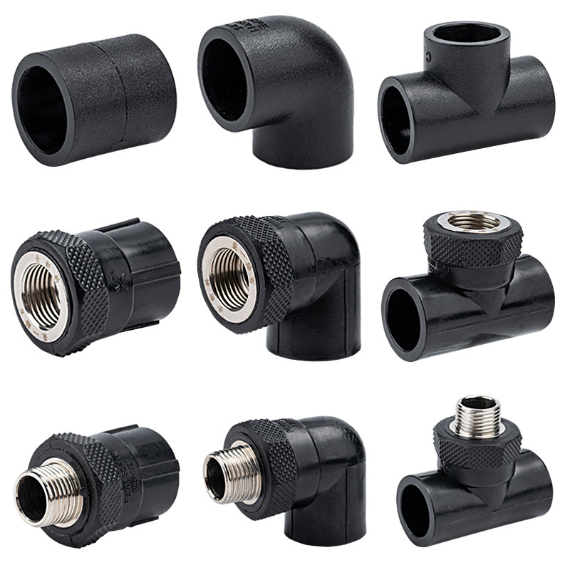 Qiyang*Pe Equal Diameter Straight Through, Equal Diameter Elbow, Equal Diameter Three-Way Black Socket New Material