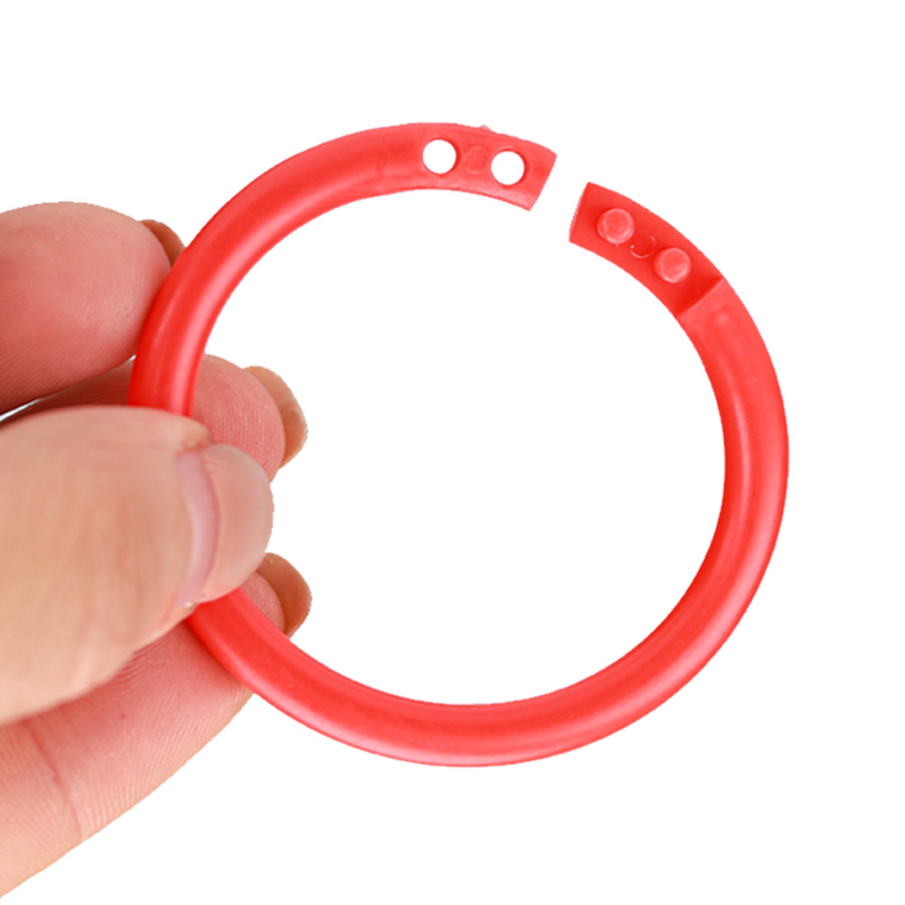 Factory Direct Sales 28mm Inner Diameter Plastic Book Ring Double Buckle Ring Plastic Binding Ring Colorful Open Plastic Book Ring