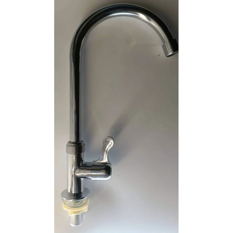 Round Vertical Plastic Faucet Sink Faucet Single Cold Water 4-Point Dish Basin Faucet Plastic Steel Large Curved Single Hole Faucet