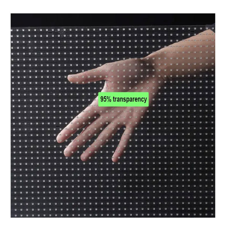 Creative Ultra-Thin Curved Surface Bonding Led Film Full Color Screen Indoor Glass Window Advertising Display Oe