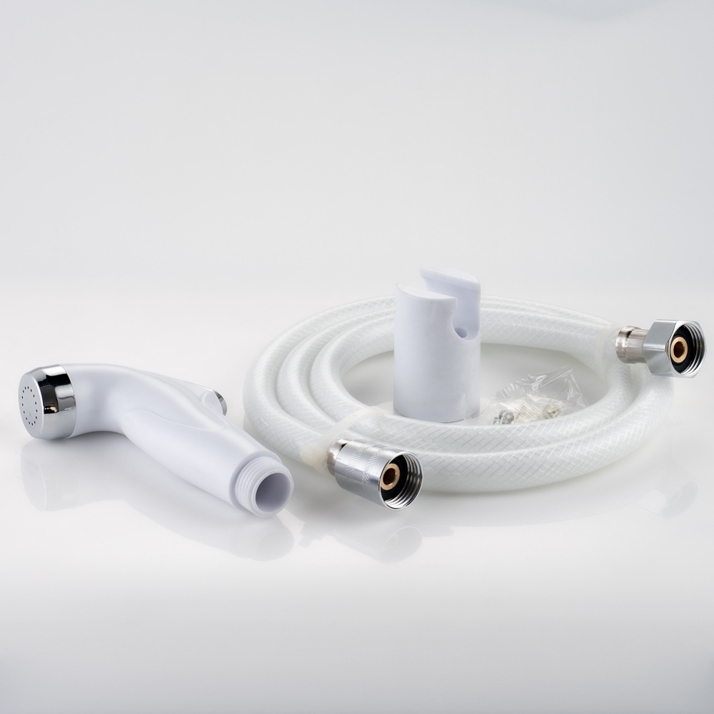 Cross-Border Trade White Abs High-Pressure Bidet Set Booster Toilet Spray Gun Bidet Handheld Bathroom Spray Gun