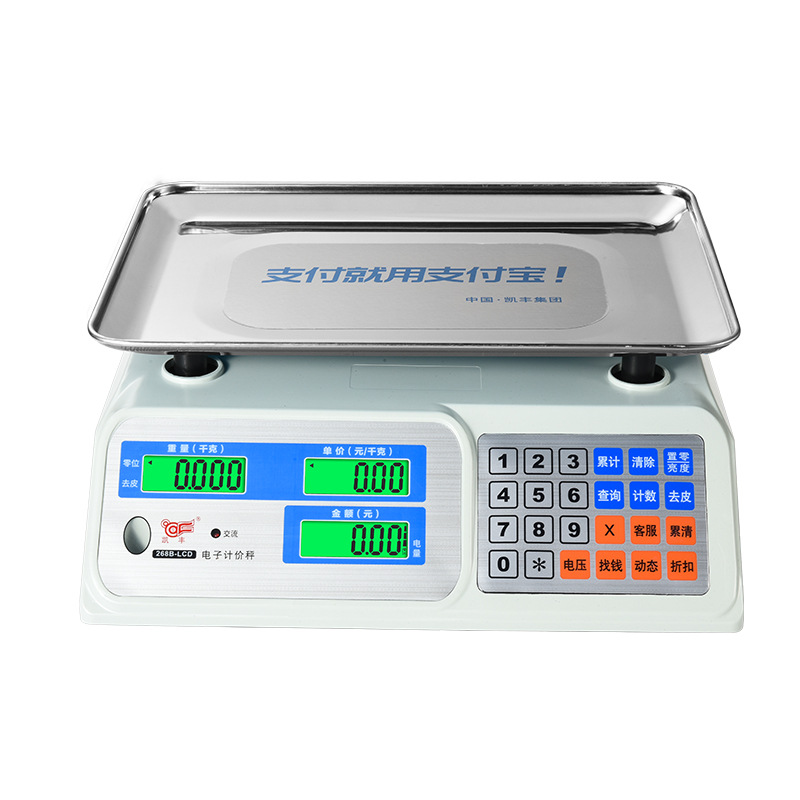 【Z】Kai Feng Electronic Pricing Scale with Stainless Steel Tray, Lcd Display, Electronic Scale, Direct Supply from the Manufacturer, Suitable for Amazon Commercial Use