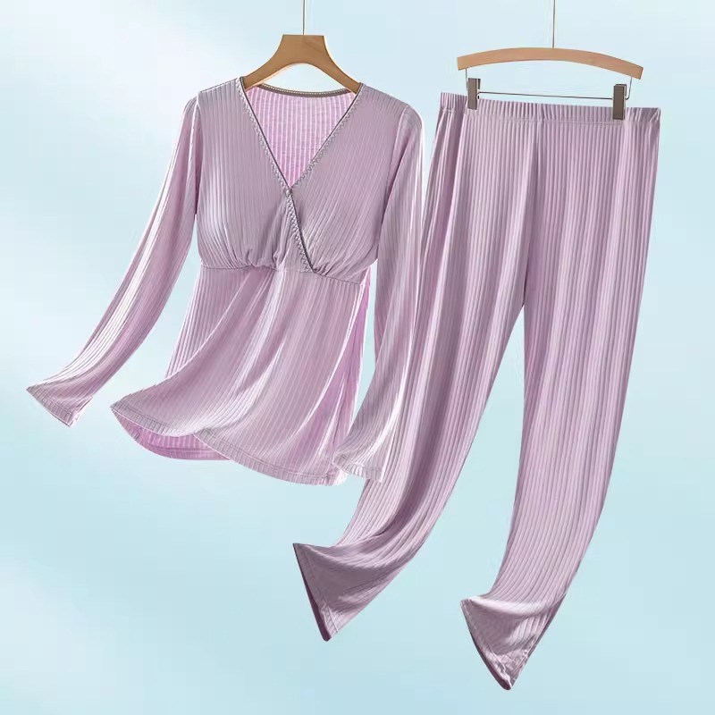 Plus Size 90kg Maternity Nursing Set Home Confinement Clothing Postpartum Breastfeeding Pregnant Mother Autumn Clothing Postpartum