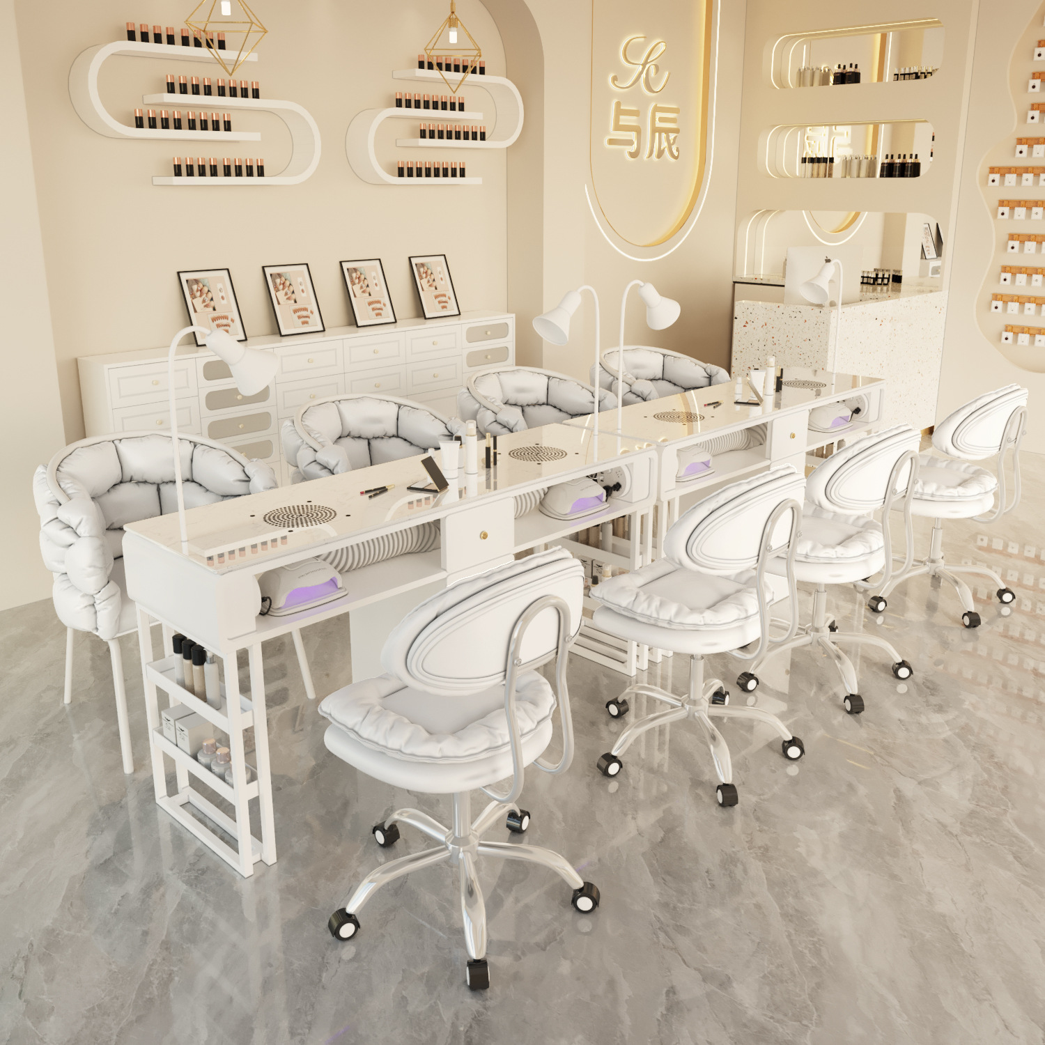 Новый расширенный маникюрный стол и стулья с турбинным вакуумом, мраморно-фарфоровая поверхность, многофункциональный простой набор