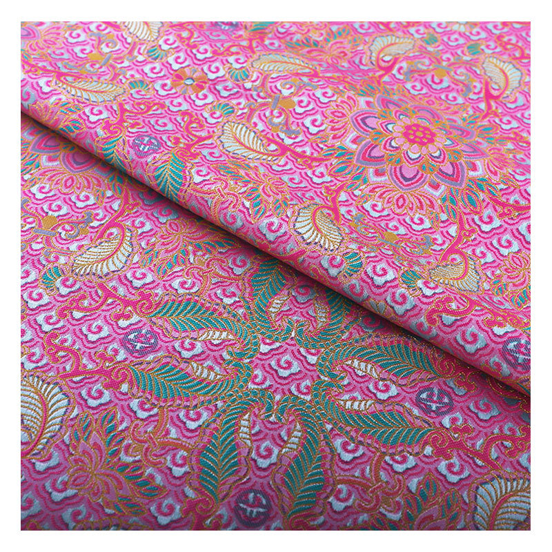 "FS044 Color Lin Bao Xianghua" Song Brocade Jacquard Satin Fabric New Chinese Jacket Brocade Clothing Cloth